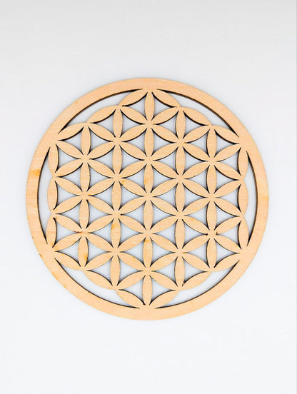 PLAQUE EN BOIS FLEUR DE VIE