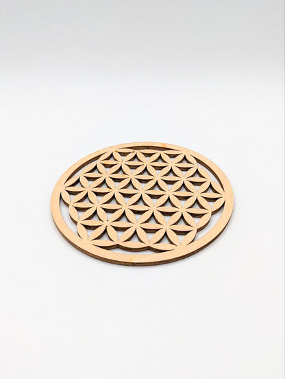 PLAQUE EN BOIS FLEUR DE VIE