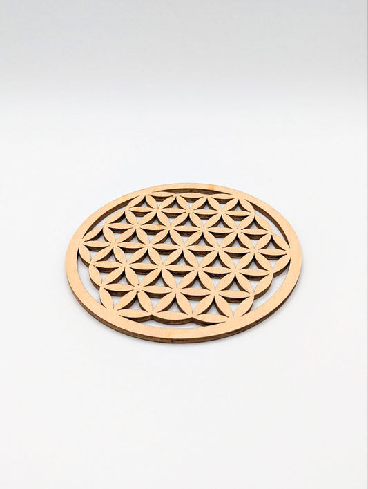 PLAQUE EN BOIS FLEUR DE VIE