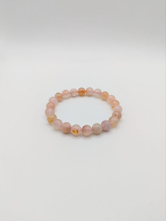 LE BRACELET HARUKI - AGATE FLEUR DE CERISIER A