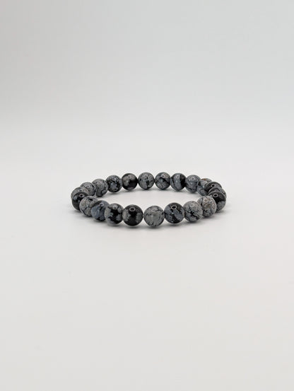 LE BRACELET CHIONÉ - OBSIDIENNE FLOCON DE NEIGE A
