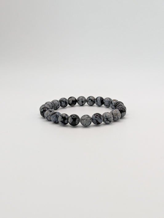 LE BRACELET CHIONÉ - OBSIDIENNE FLOCON DE NEIGE A