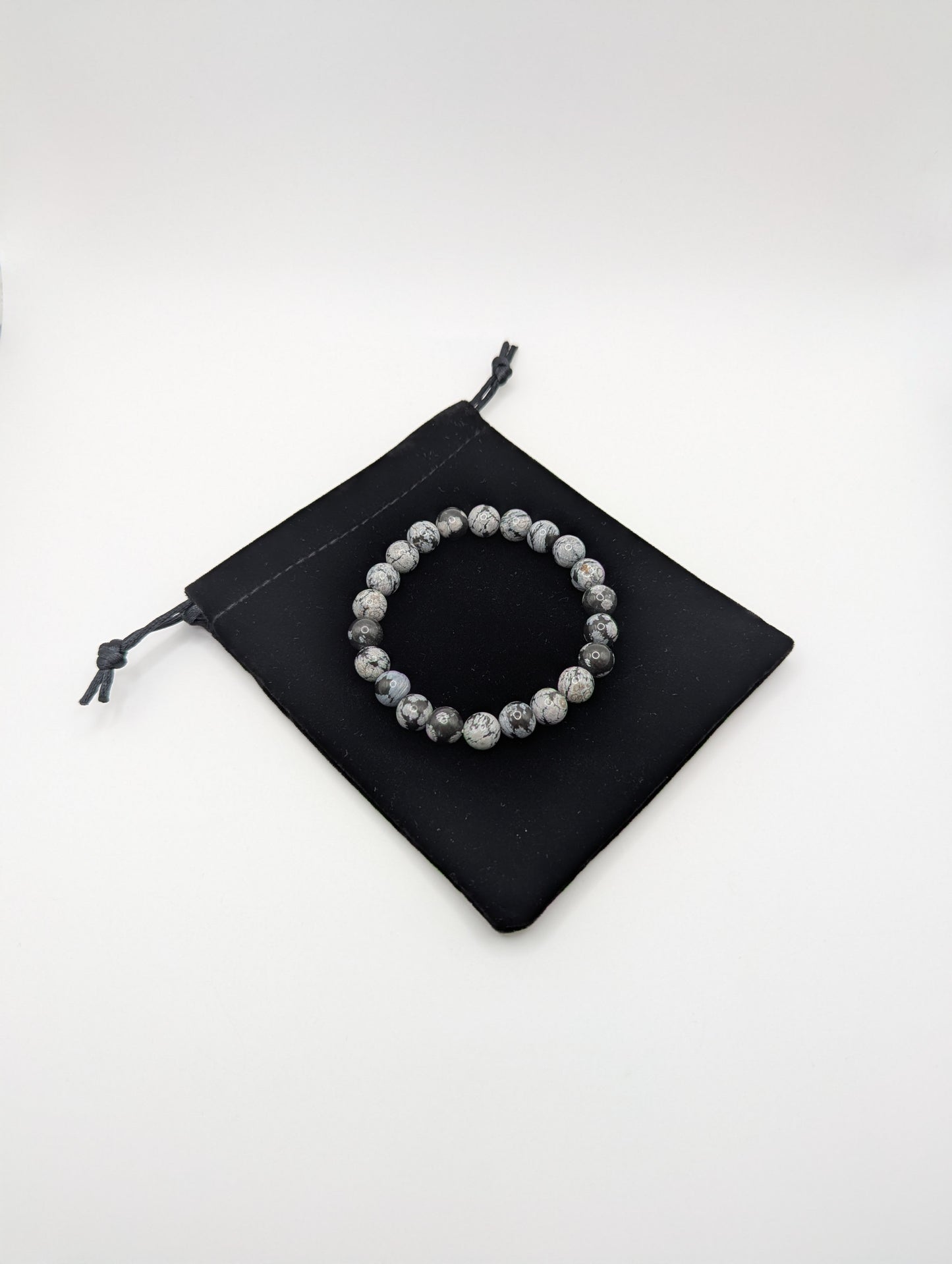 LE BRACELET CHIONÉ - OBSIDIENNE FLOCON DE NEIGE A