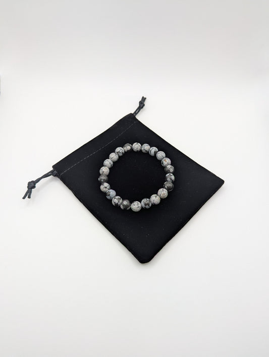 LE BRACELET CHIONÉ - OBSIDIENNE FLOCON DE NEIGE A